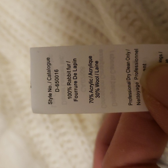 Rabbit fur and wool scarf/rap - Picture 3 of 3